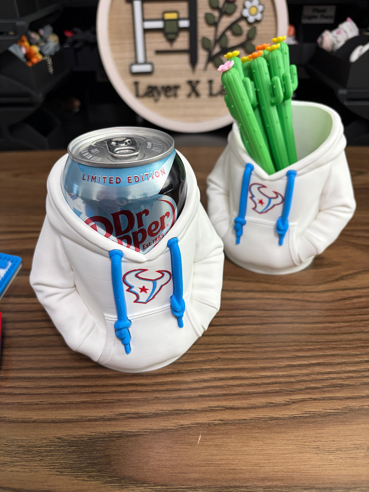 Houston Rivalries Hoodie Pen Holder & Koozie