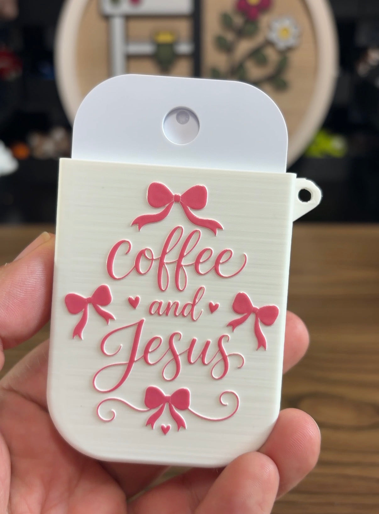 Coquette Coffee & Jesus Hand Sanitizer Holder