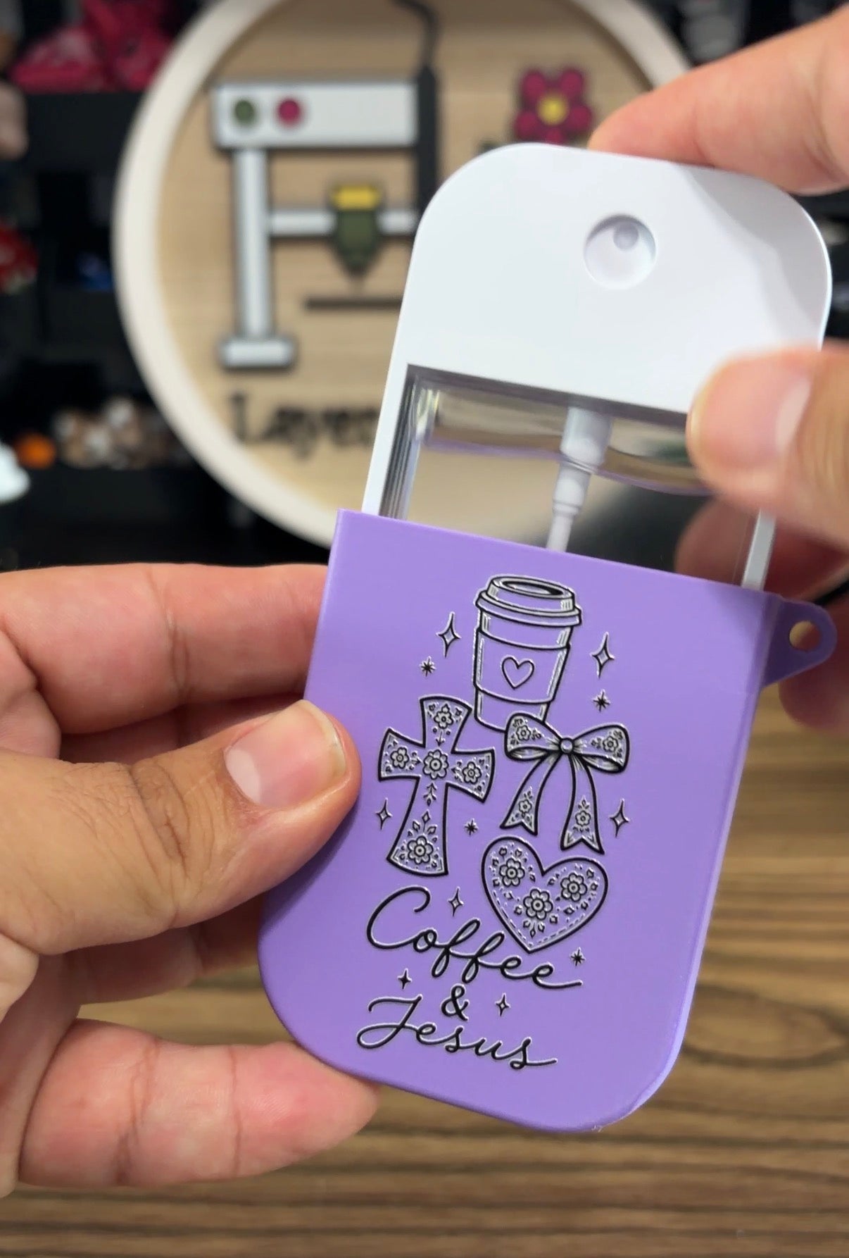 Coffee & Jesus Hand Sanitizer Holder