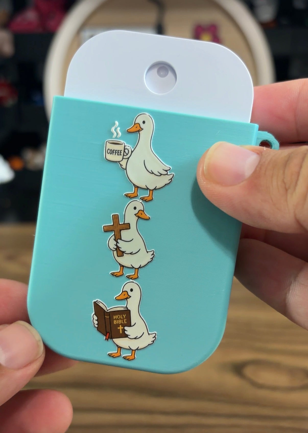 Faith Goose Hand Sanitizer Holder