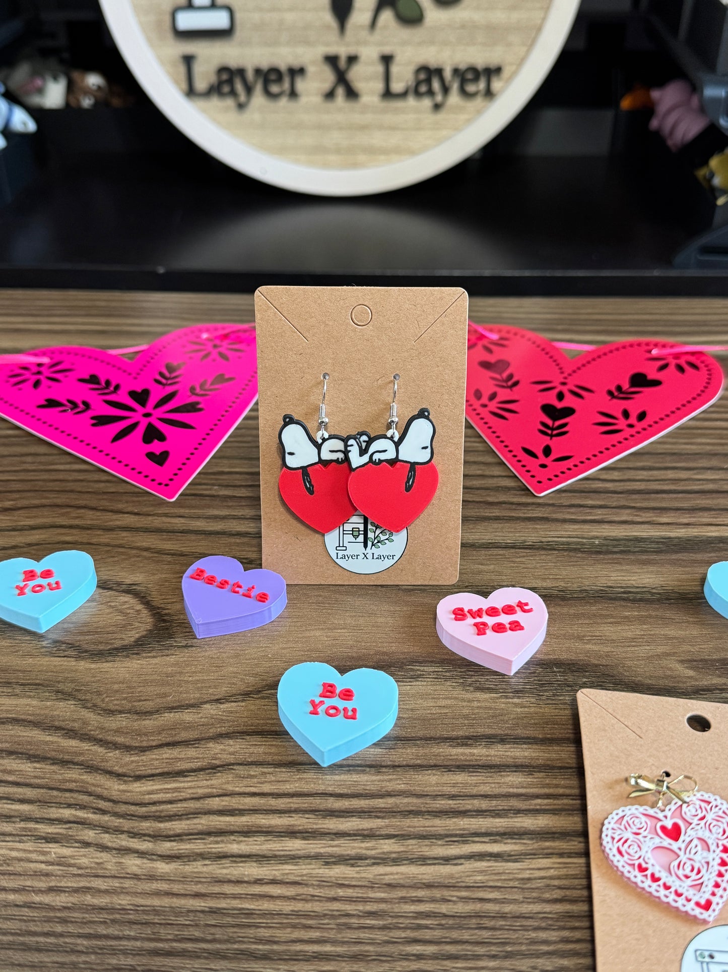 Snoopy Heart Earrings