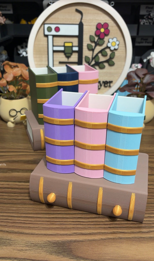 3 Slot Book Pen Holder w/ Drawer