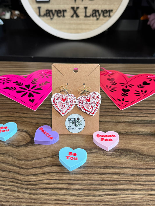 Doily Heart Earrings