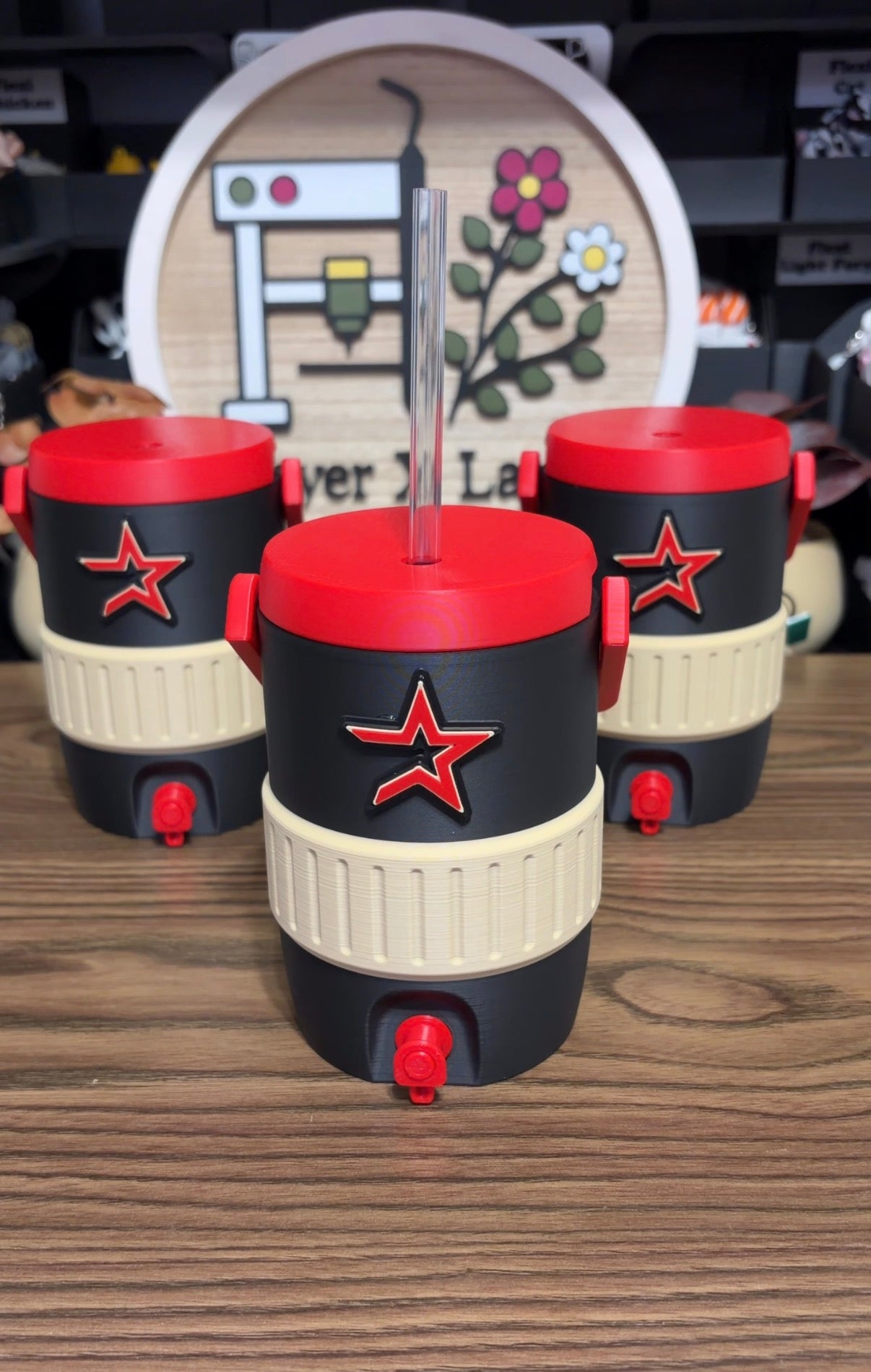 Retro Astros Themed Can Cooler