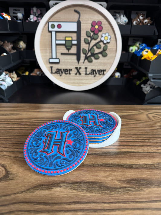 Talavera Texans H Coaster Set