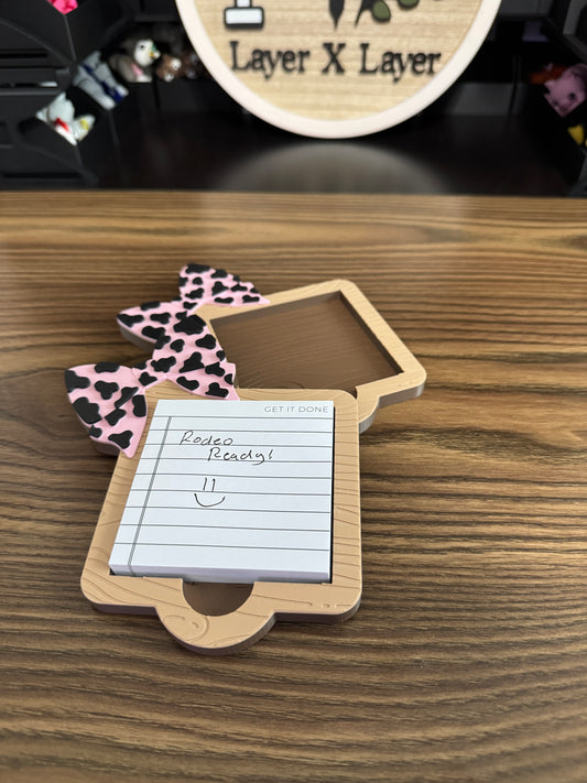 Wood Grain Bow Sticky Note Holder