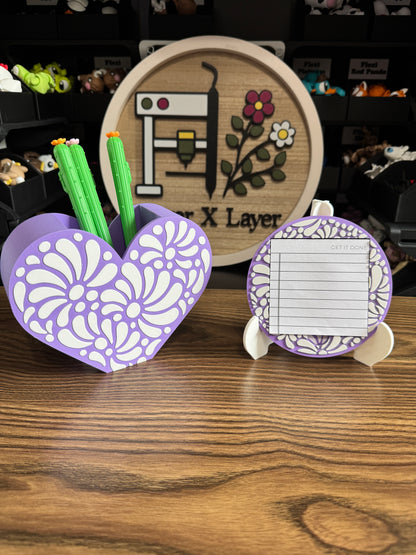 Talavera Pen & Sticky Note Holder