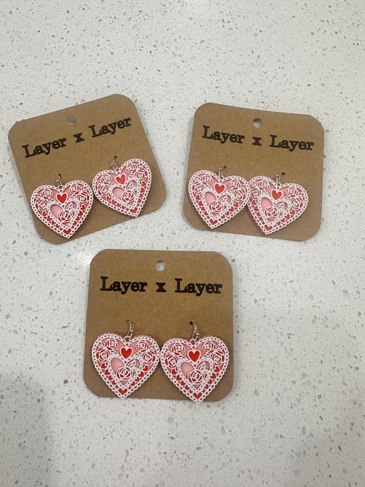 Doily Heart Earrings