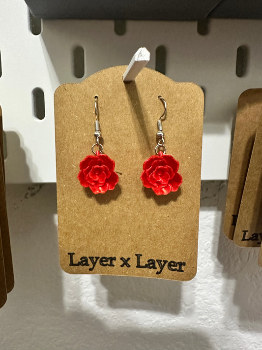 3D Rose Earrings