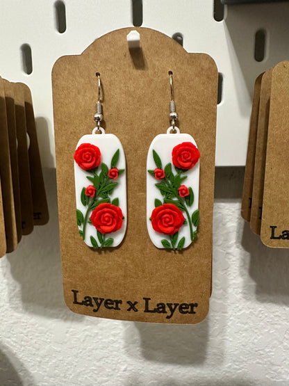 Rose Bud Floral Earrings