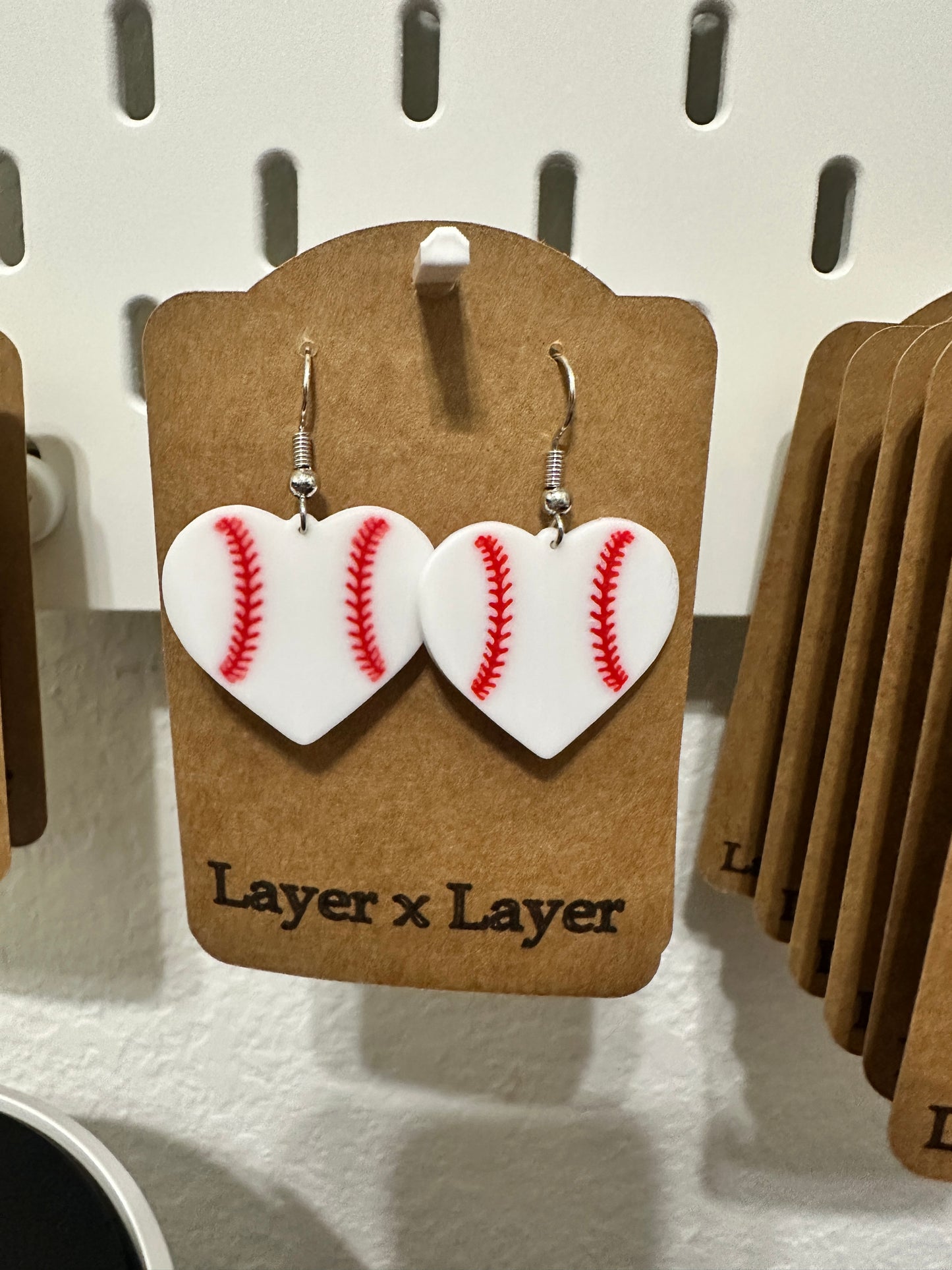Baseball Heart Earrings
