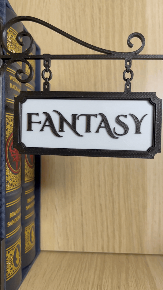 Bookshelf Genre Sign